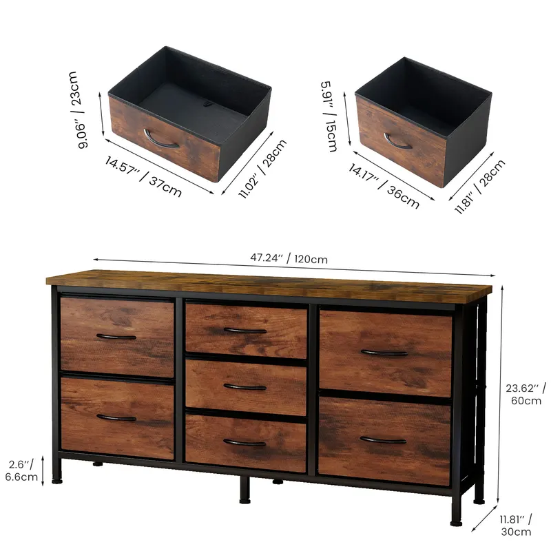 Drawer Dresser for Bedroom β Drawers with Wooden Top Metal Frame β photo 3