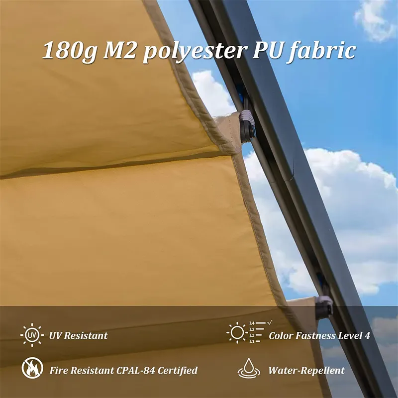 Outdoor Retractable Pergola with Weather-resistant Sun Shade — photo 4
