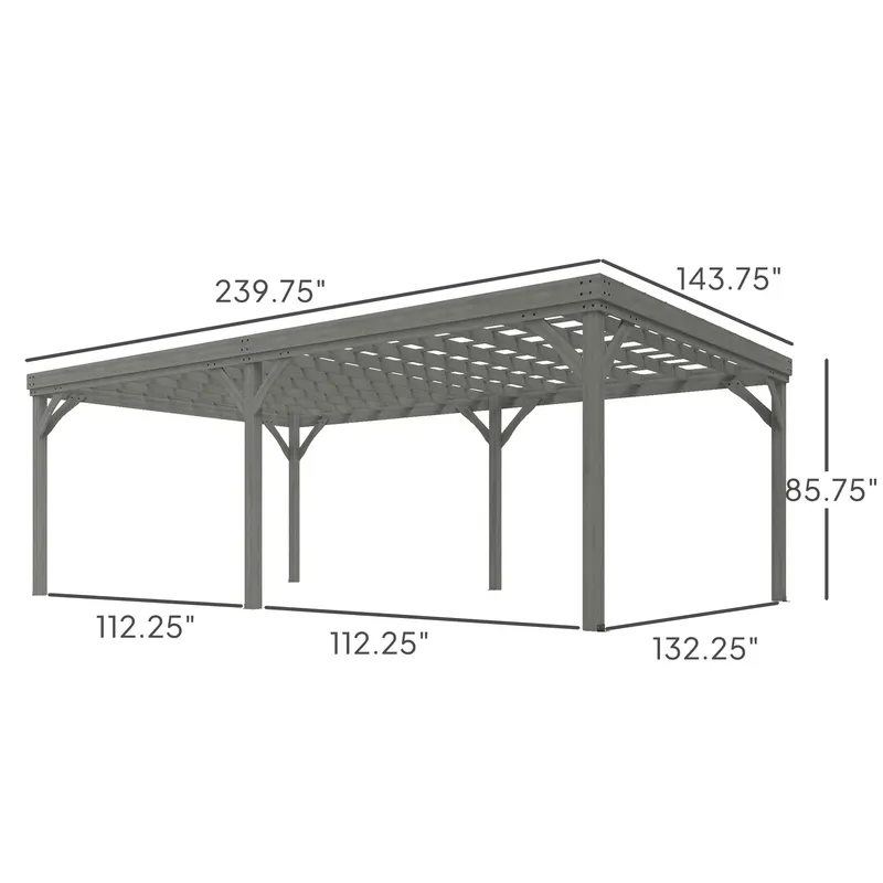 Outdoor Wooden Pergola — Grape Vine Gazebo with Concrete Anchors — photo 6