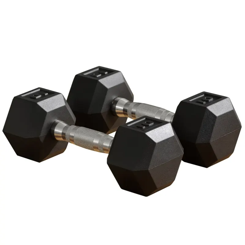 Rubber Dumbbells Weight Set — Total 20lbs(10lbs Each) Dumbbell — photo 2