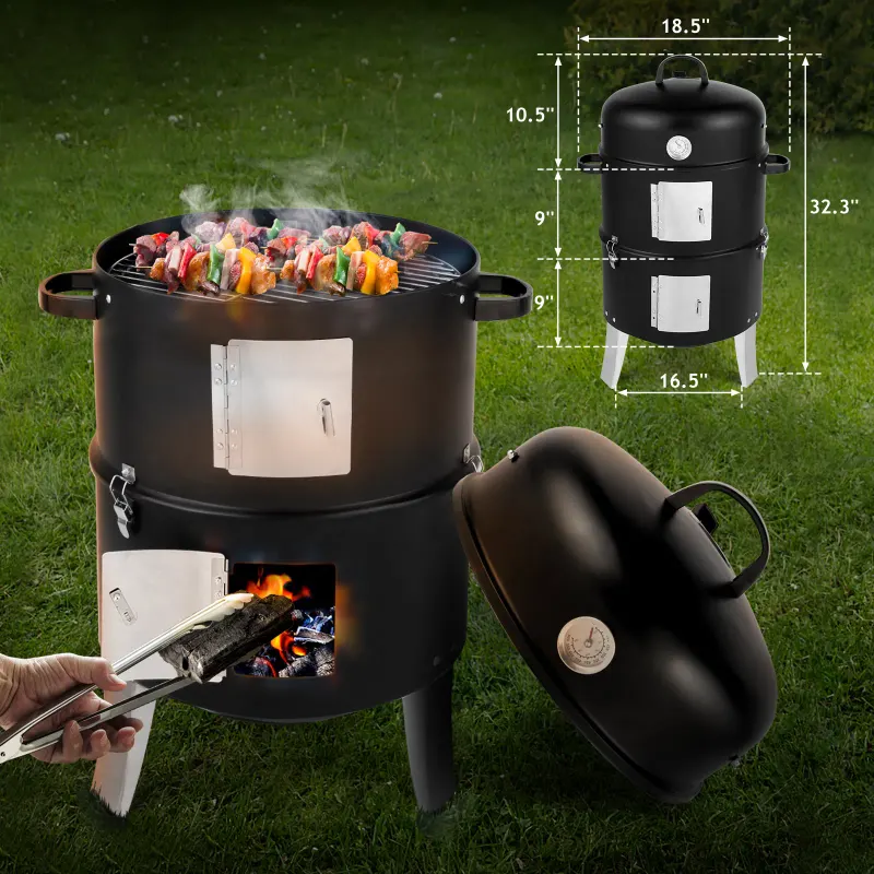 Vertical Steel Charcoal Smoker — photo 3
