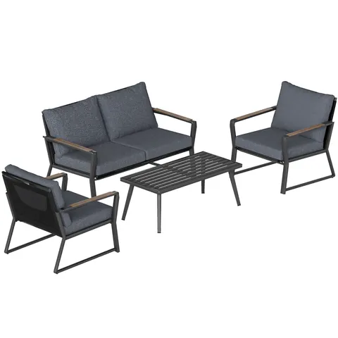 4 Piece Patio Furniture Set β Aluminum Conversation Set