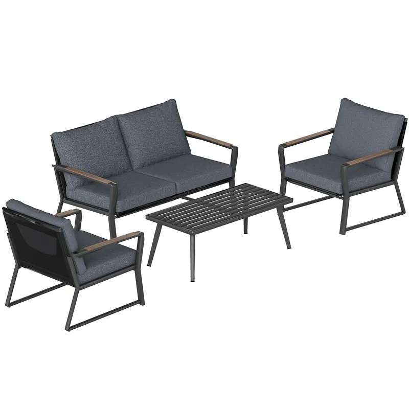 4 Piece Patio Furniture Set β Aluminum Conversation Set