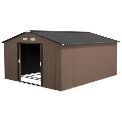 Metal Large Shed with Double Locking Doors Sloped Roof