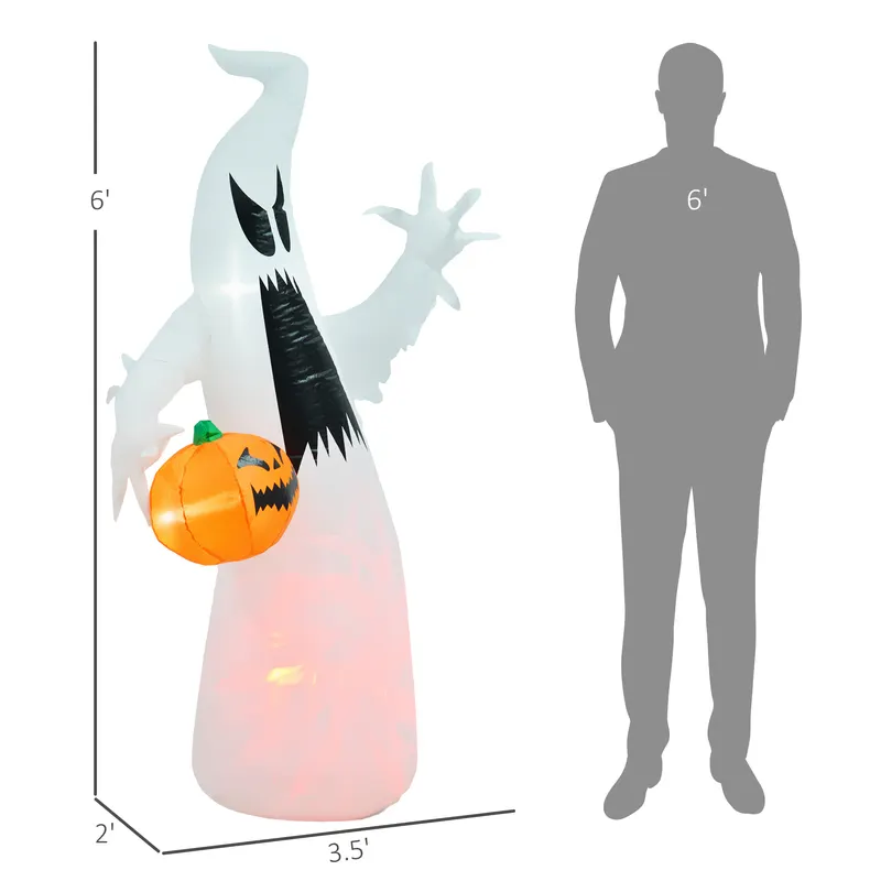 5.9 Halloween LED Yard Decor Ghost with Pumpkin — photo 5
