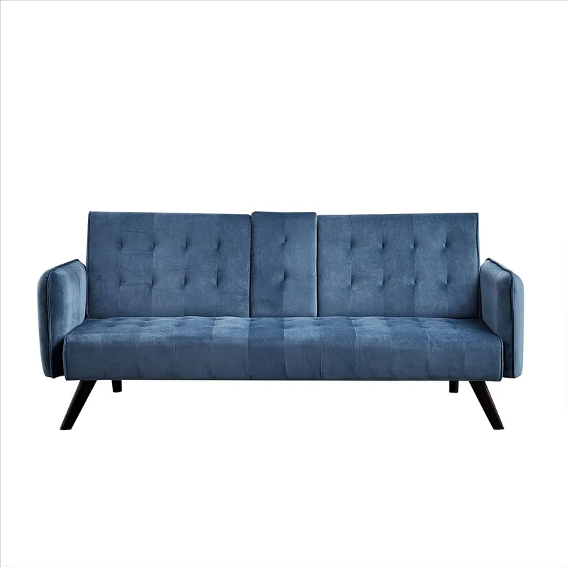 72 Velvet Convertible Sofa Bed with Cup Holders β photo 2