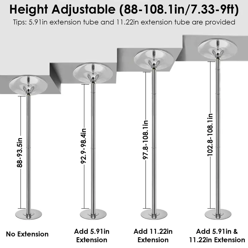 Stripper Dance Pole 45mm Spinning Static Dancing Pole — photo 3