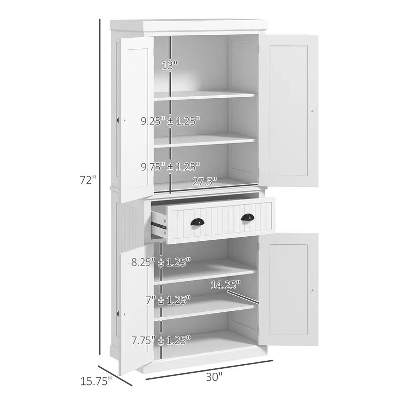 72" Kitchen Cabinet — Pantry Storage Cabinet with Doors — photo 6