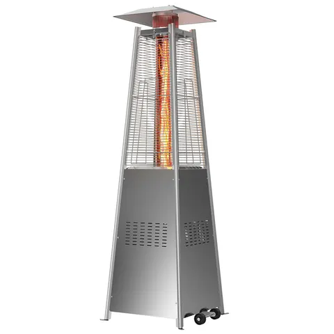 Pyramid Patio Heater — 48000 BTU Outdoor Heater with Wheels