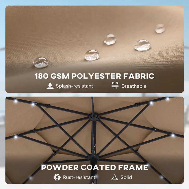 9.7 Ft Outdoor Patio Umbrella with Solar LED Lights β photo 4