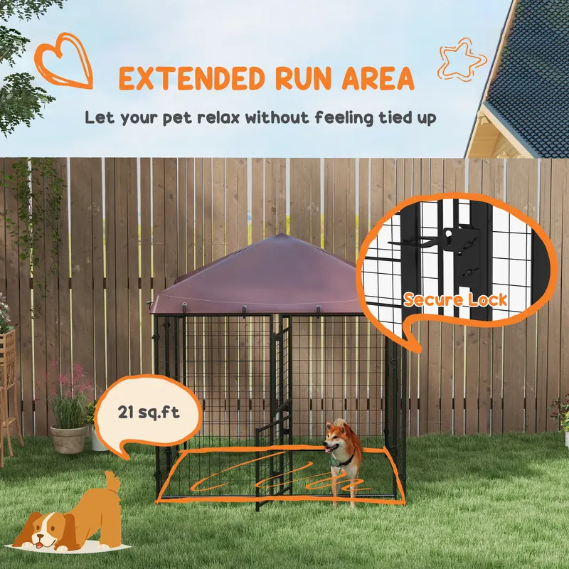 Dog Kennel Outdoor with Waterproof Canopy — photo 7