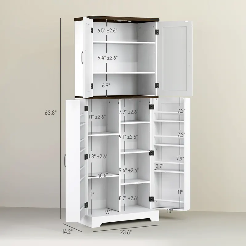 64" Tall Kitchen Pantry Cabinet with Motion Sensor Light β photo 6