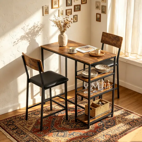 Bar Table and Stool Set 1 Table 2 Stools — photo 4