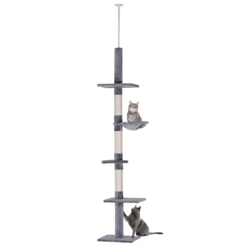 9 Foot Adjustable Height Floor to Ceiling Vertical Cat Tree