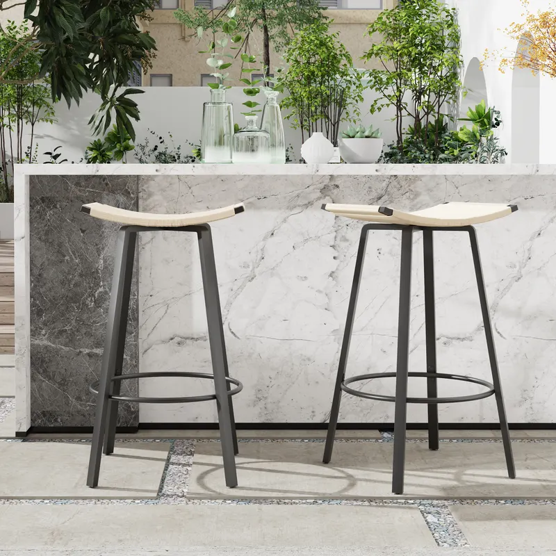 Counter Height Bar Stools Backless Handwoven Kitchen Dining — photo 2