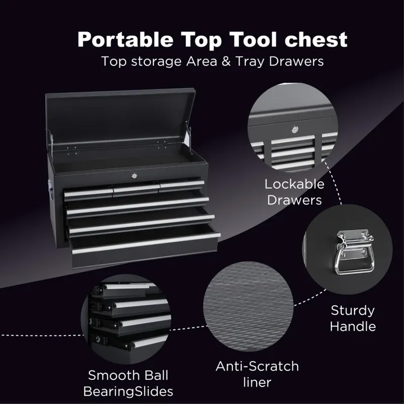 Tool Chest — 8-Drawer Rolling Tool Storage Cabinet with 2 in 1 — photo 4