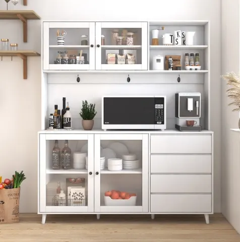 63W Large Kitchen Hutch Cabinet