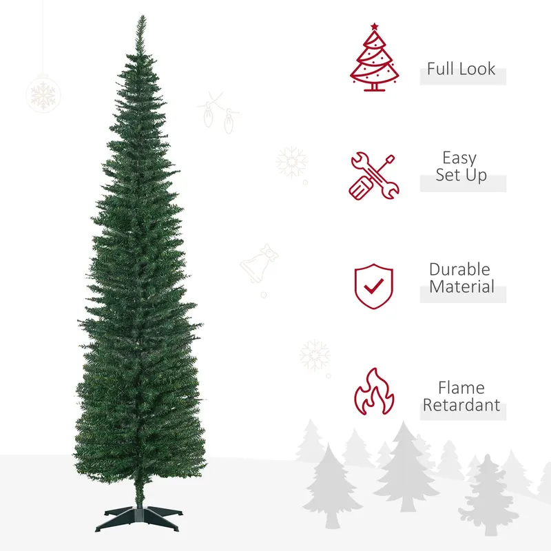 7' PVC Slim Pencil Artificial Christmas Tree 390 Branch Tips — photo 3