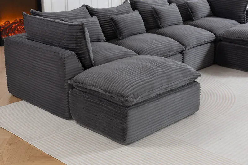 129.8" Width Cloud Couch Oversized Modular Sectional Sofa True — photo 4
