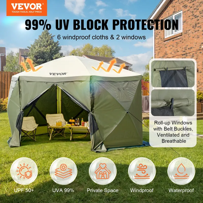 Pop Up Gazebo Tent — Pop-up Screen Tent 6 Sided Canopy Sun — photo 5