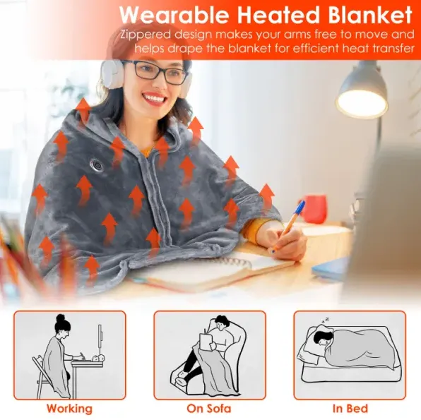 59 Plus 31in USB Heated Blanket Electric Heated Blanket Heated — photo 7