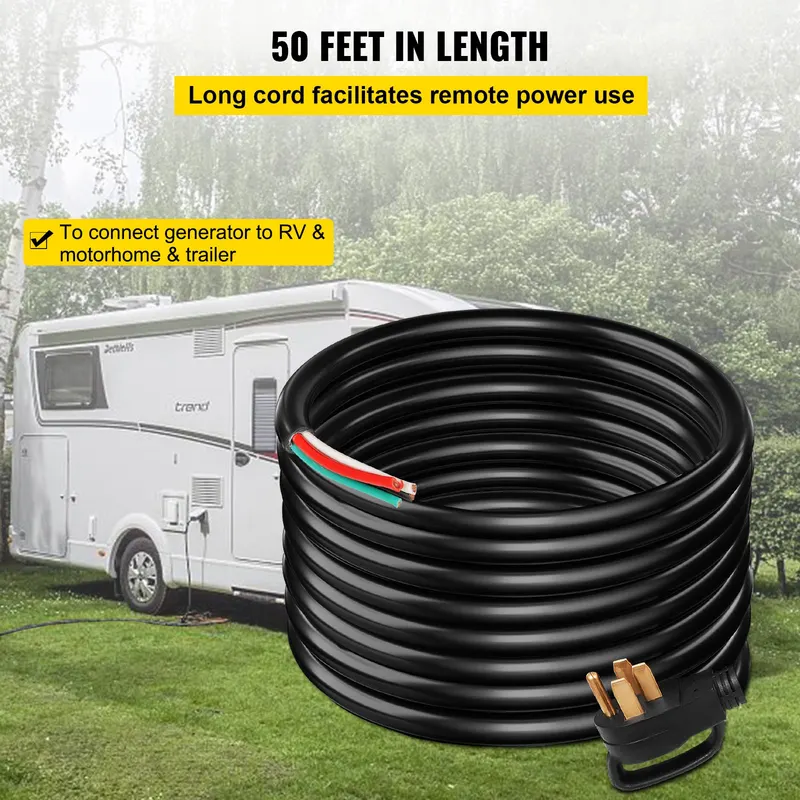 50Ft 50Amp Generator Extension Cord 6 Gauge STW 6/3+8/1 — photo 3