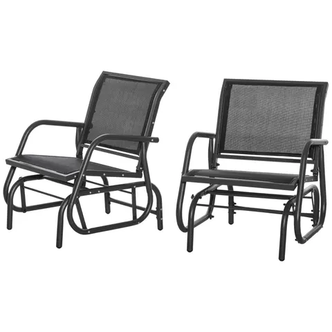 2-Piece Outdoor Glider Swing β Rocking Chair Set with Breathable