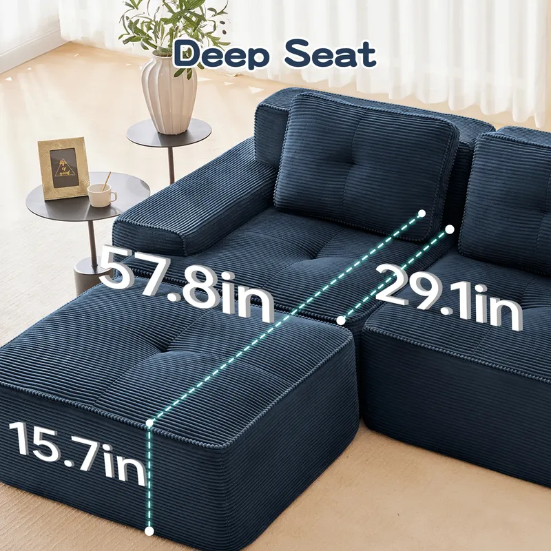 82 Modern L-shaped Modular Sectional Sofa for Living Room — photo 3