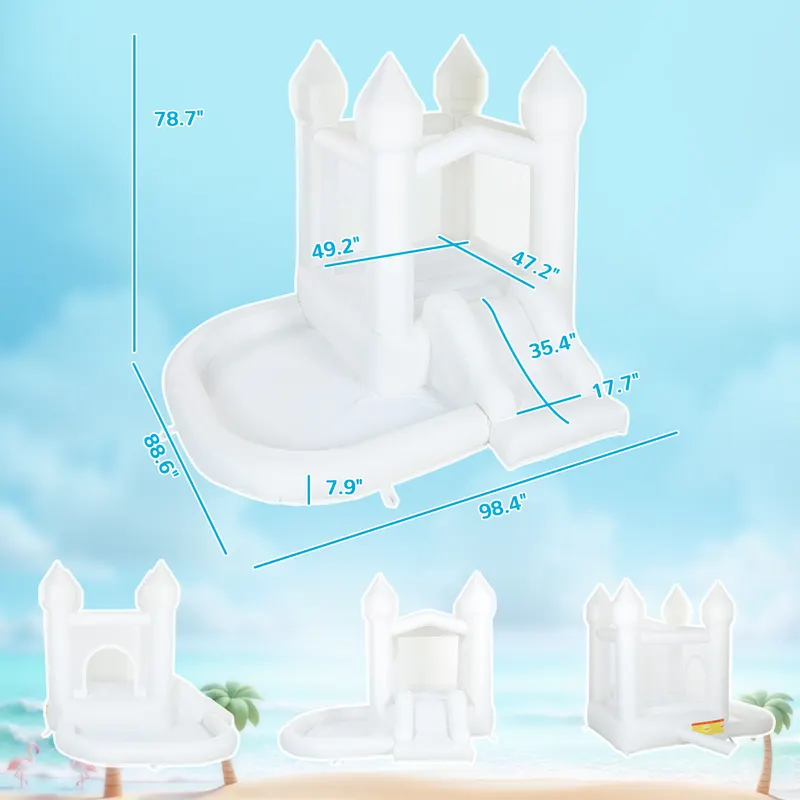 Inflatable Bounce House — 3-in-1 White Castle Bouncy House — photo 4