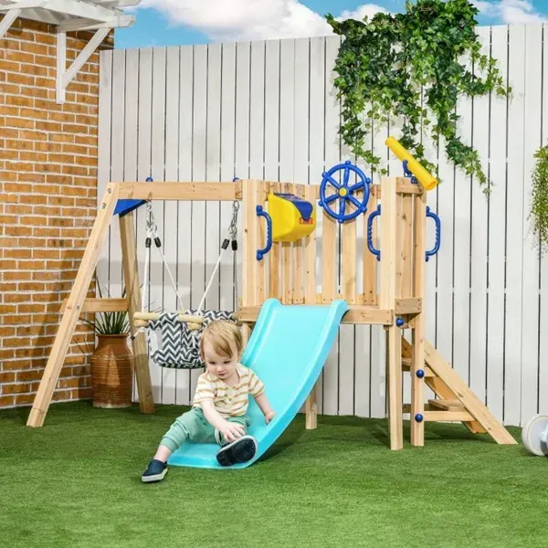 Wooden Swing Set Toddler Slide β photo 2