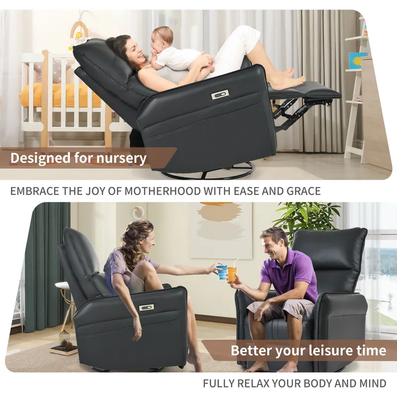 Power Swivel Rocker Recliner Chair for Adults β photo 5