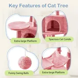 44 Inch Cat Tree Tower — Multi-cat Climbing Tower with — photo 4