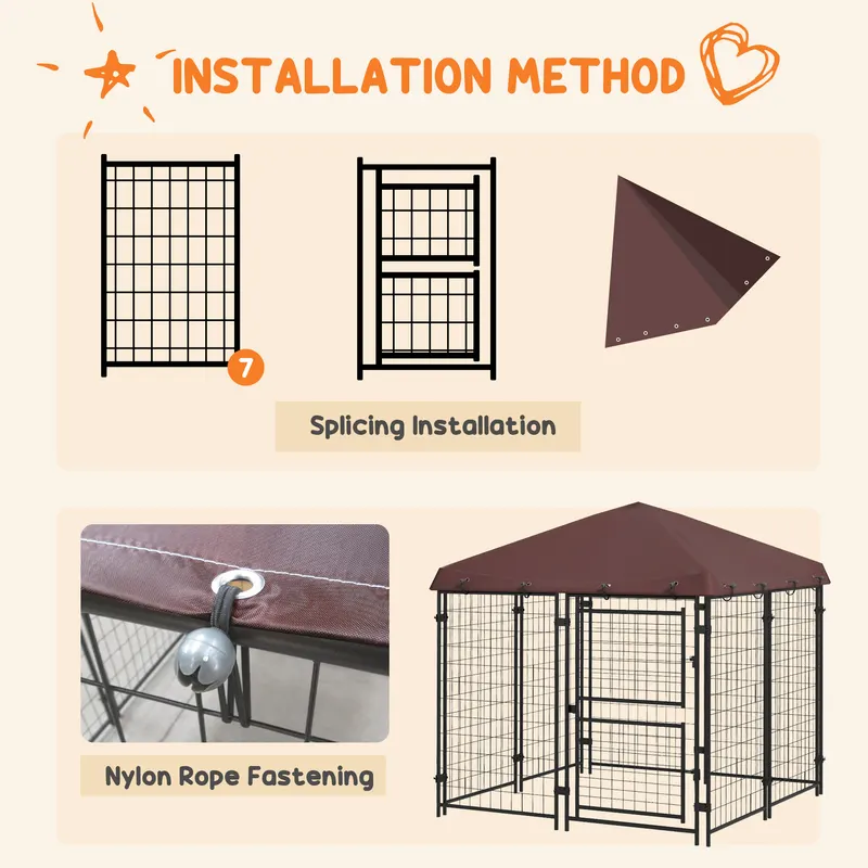 Dog Kennel Outdoor with Waterproof Canopy — photo 6