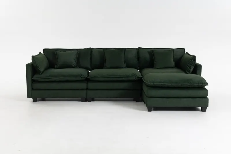 Modern 3seats with Ottoman 113.77"Sectional Sofa with Waist — photo 3