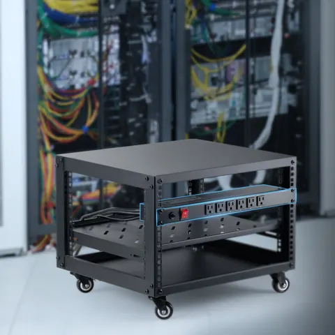 19" 1U PDU 12 Outlets Rack Mount Power Strip Surge Overload