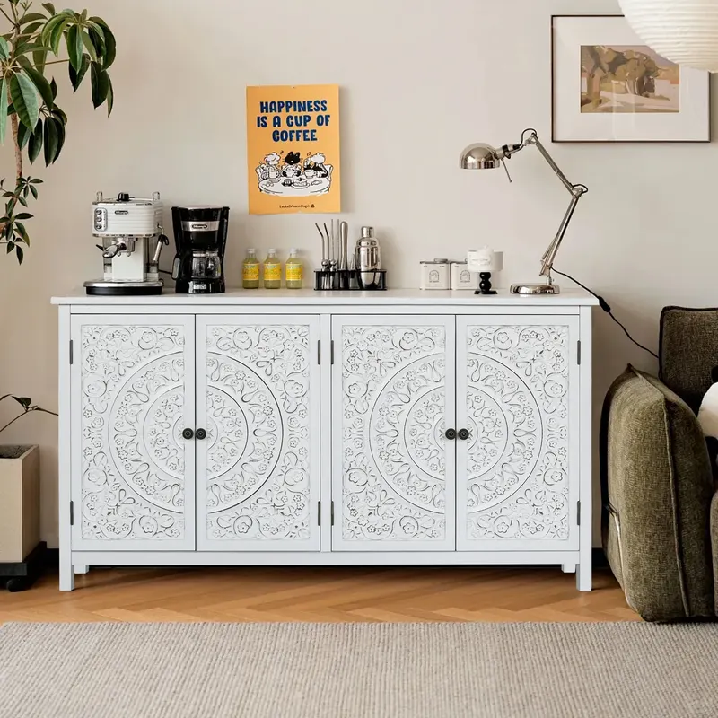 60 White Accent Cabinet with 4 Doors — photo 2