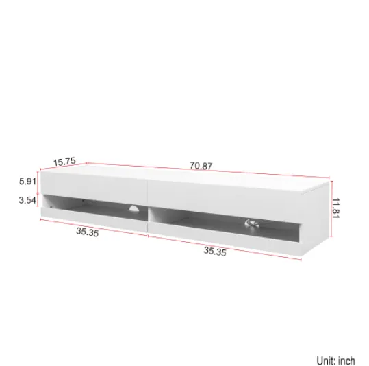 180 Wall Mounted Floating 80 TV Stand with 20 Color LEDs β photo 2