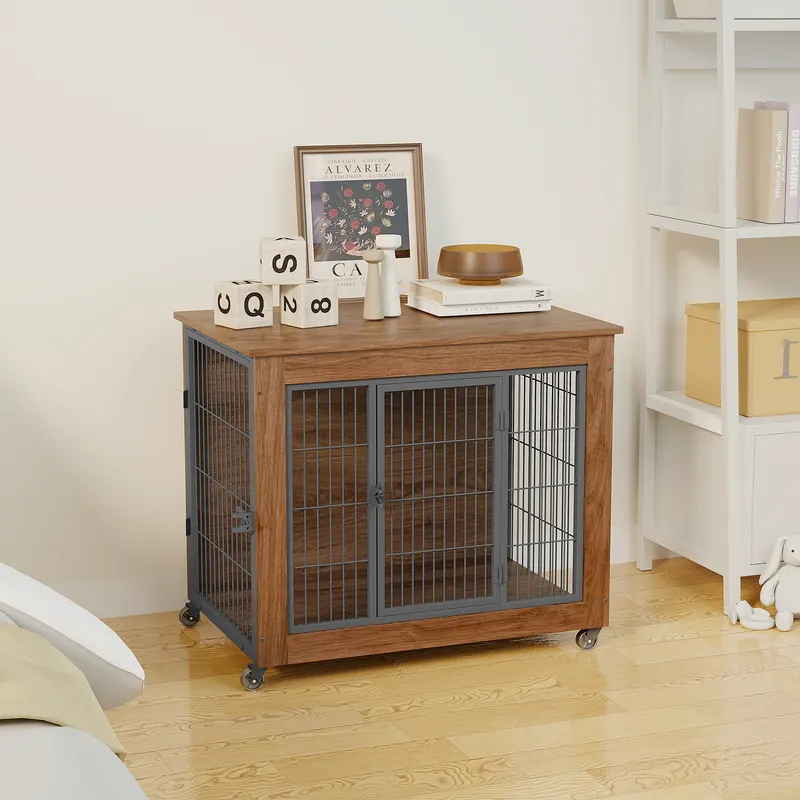 32.5 Dog Crate Furniture with Wheels for Small Dogs — photo 3