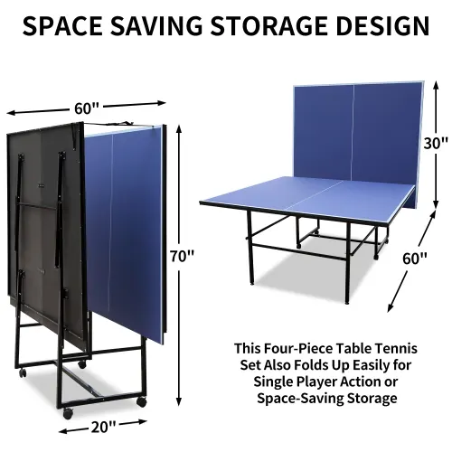 9ft Mid-size Table Tennis Table Foldable & Portable Ping Pong — photo 6