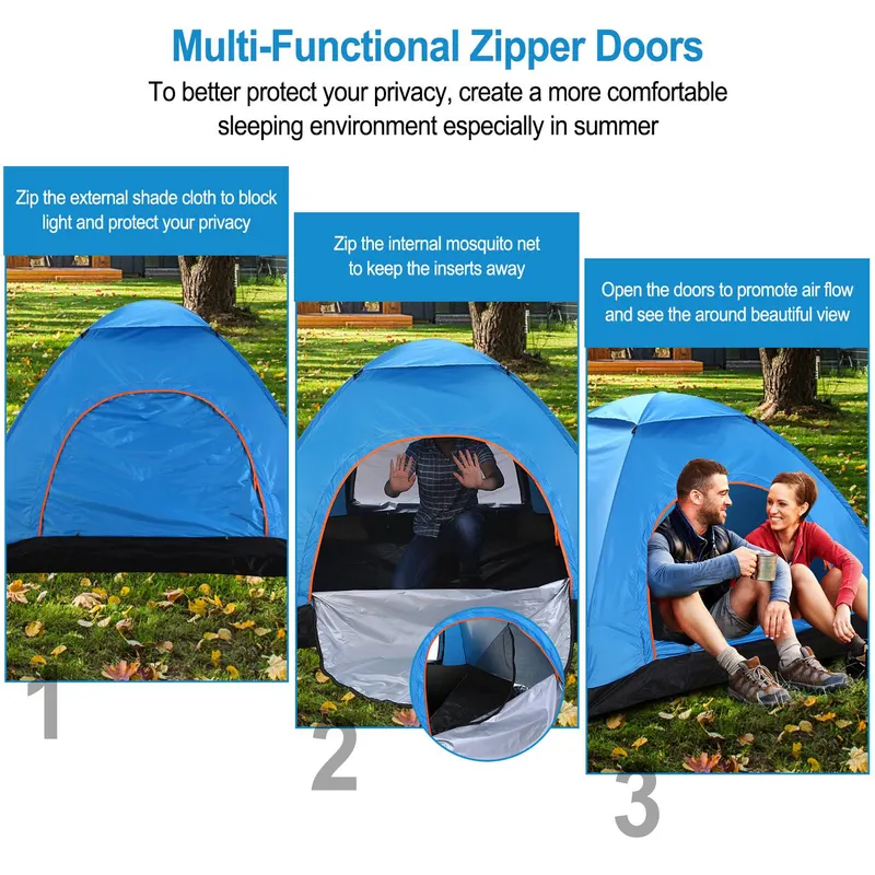 4 Persons Camping Waterproof Tent Instant Setup Tent — photo 6