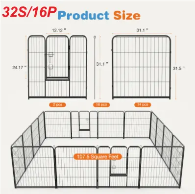 Dog Playpen Indoor Fence Height Metal Exercise Pen with Door — photo 5