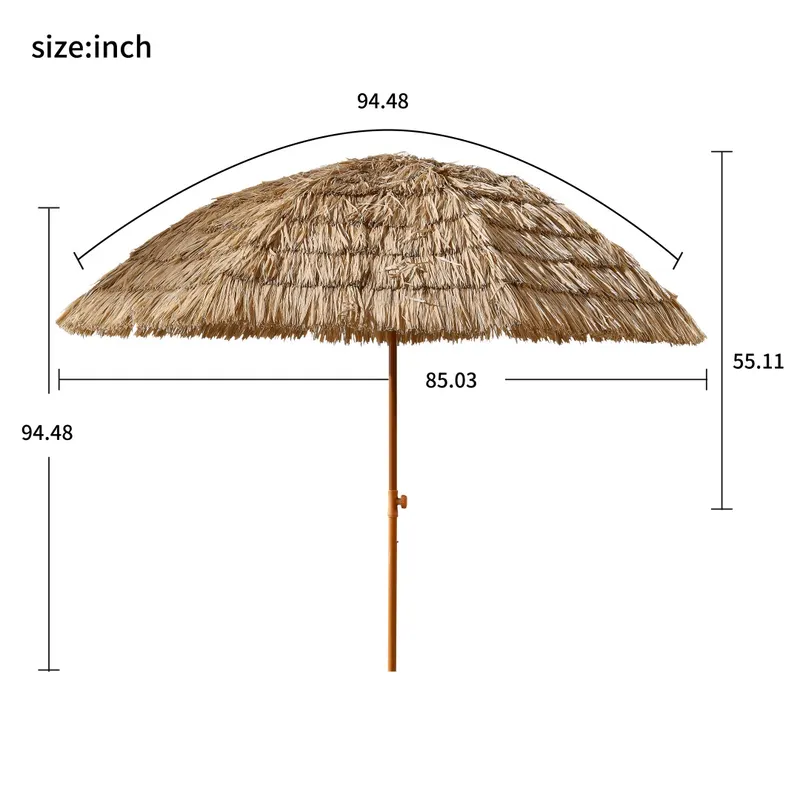 8 Thatch Patio Tiki Umbrella Tropical Palapa Raffia Tiki Hut β photo 6