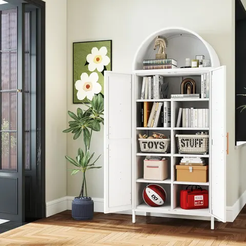 Tall Kitchen Pantry Cabinet β Arched Storage Cabinet with Doors