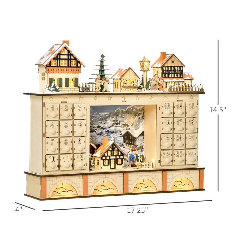 Christmas Advent Calendar — Light Up Table Xmas Wooden Store — photo 8