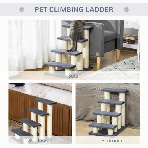 Pawhut Cat Tree with 4 Steps for High Beds Couch — photo 3