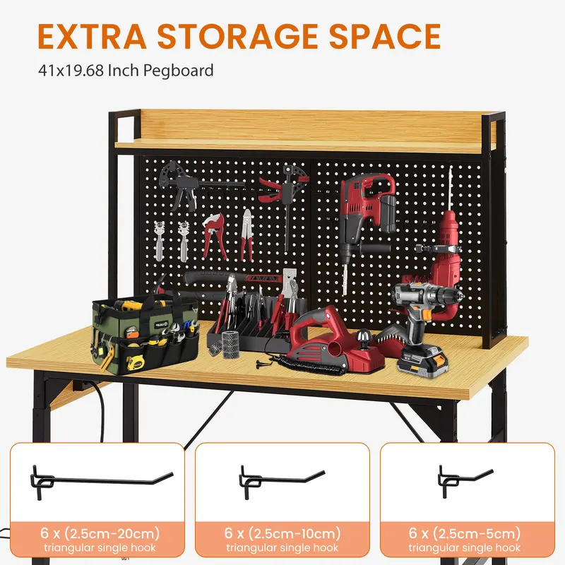 48 Adjustable Workbench with Pegboard — photo 6