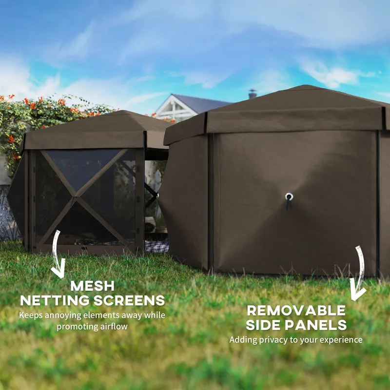 Hexagonal Pop Up Gazebo Canopy Tent with 5 Sidewalls — photo 4