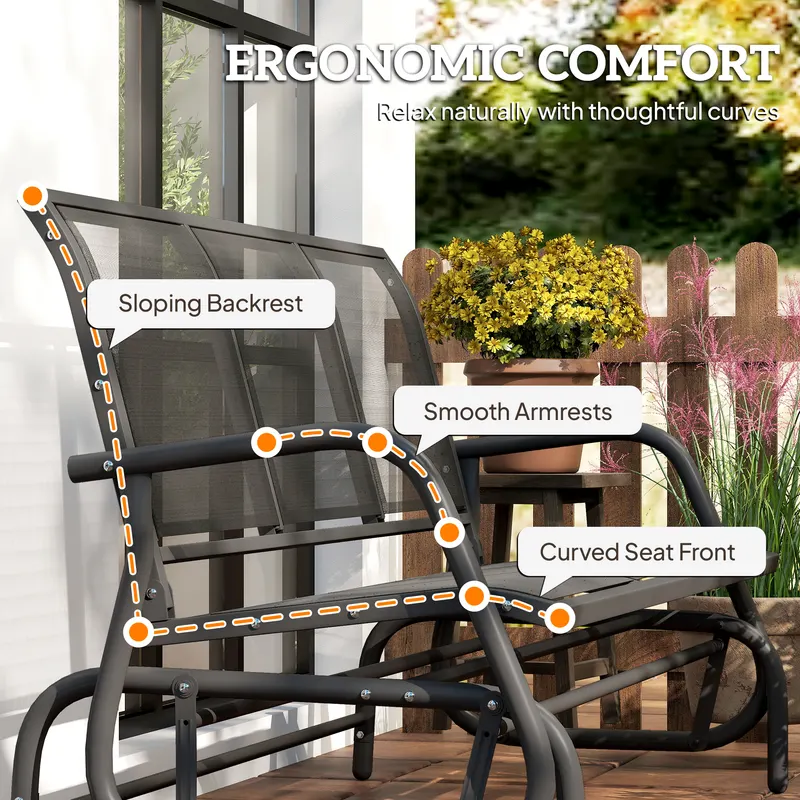 3-Person Outdoor Patio Glider Bench — photo 8