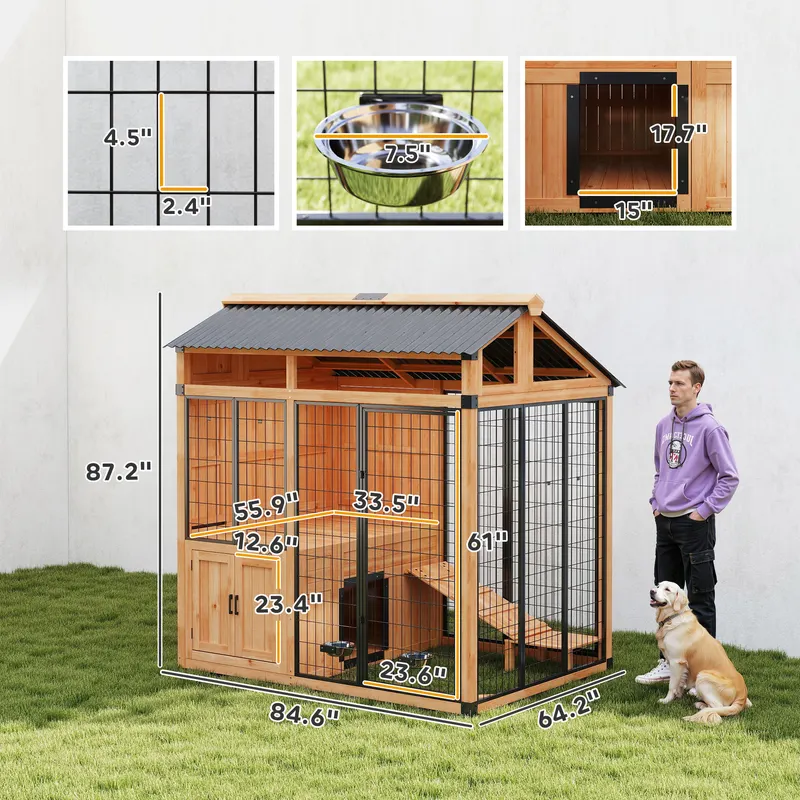 Extra Large Dog House — Wood Outdoor Dog Kennel with Platform — photo 8