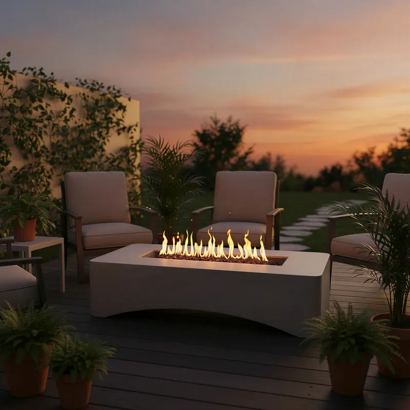 56 Propane Fire Pit Table Rectangular Outdoor Gas Fire Pit 50000 — photo 5